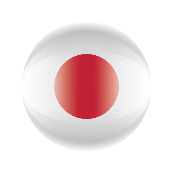 Japan vlag icoon in de vorm van een bal. Vector EPS 10 — Stockvector