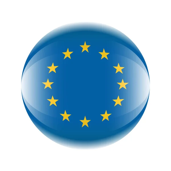 Ícone de bandeira Europa na forma de uma bola. Vetor eps 10 — Vetor de Stock