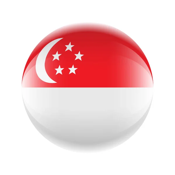 Icono de la bandera de Singapur en forma de bola. Vector eps 10 — Vector de stock