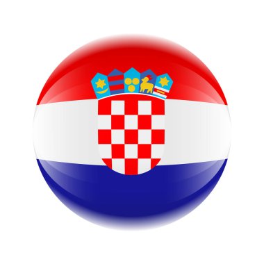 Hırvatistan bayrak simgesi bir top şeklinde. Vektör EPS 10