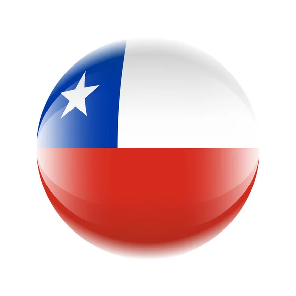 Chili vlag icoon in de vorm van een bal. Vector EPS 10 — Stockvector