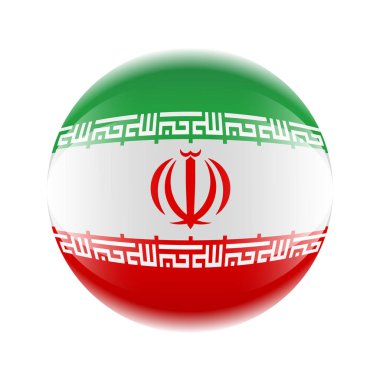 Bir top şeklinde Iran bayrağı simgesi. Vektör EPS 10