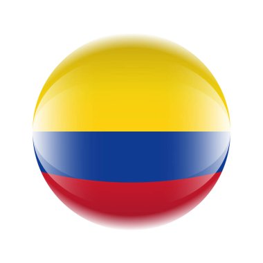 Bir top şeklinde Kolombiya bayrağı simgesi. Vektör EPS 10