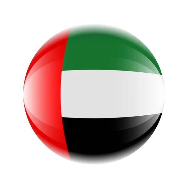 Icono de la bandera de los Emiratos Árabes Unidos en forma de pelota. Vector eps — Vector de stock