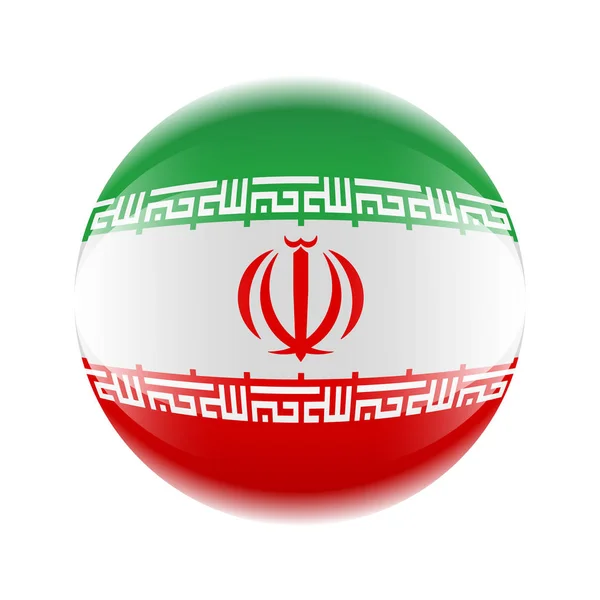 Iran flag icon in the form of a ball. Vector eps 10 — Stock Vector