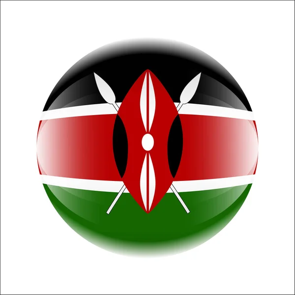 Bir top şeklinde Kenya bayrağı simgesi. Vektör EPS 10 — Stok Vektör