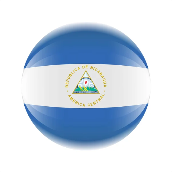 Bandera de Nicaragua icono en forma de pelota. Vector eps 10 — Archivo Imágenes Vectoriales