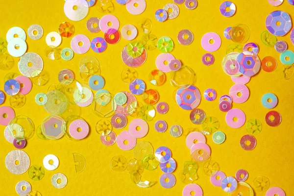 Colorful Sparkles Yellow Background — Stock Photo, Image