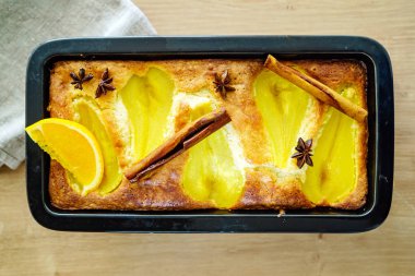 armut ve tarçın ile kek, yakın çekim