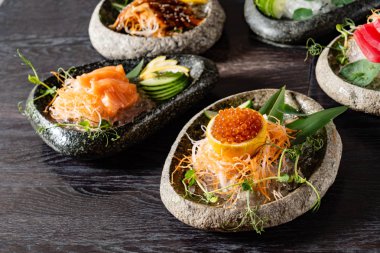 tablo, taze sashimi yakın çekim