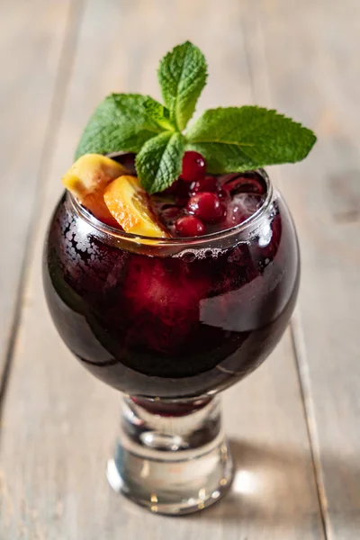 Red Wine Sangria Close — Stock Photo, Image