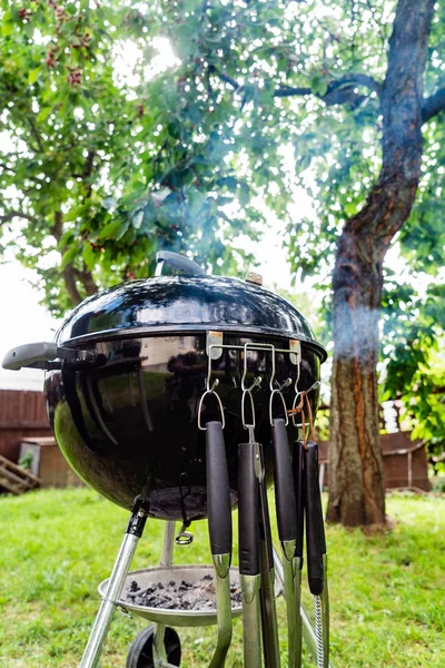 Barbecue Grill Tuin Close — Stockfoto