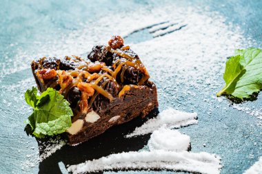 ile nane, tatlı kek yakın çekim