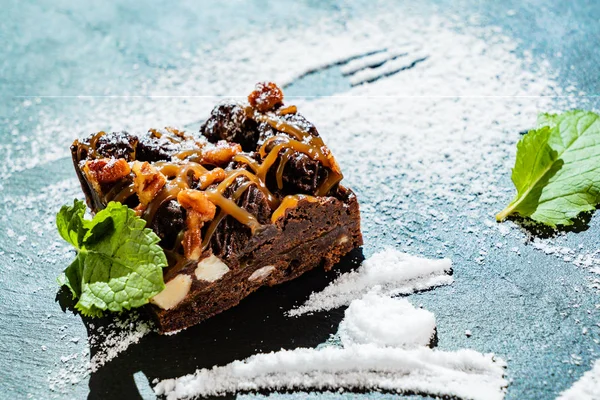 ile nane, tatlı kek yakın çekim