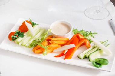 taze sebze soslu, yakın çekim