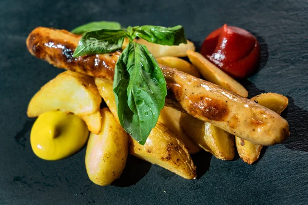 sebzeler, lezzetli sosis yakın çekim