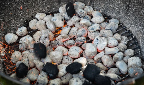 Background Burning Hot Coal Close — Stock Photo, Image