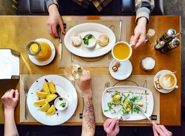 breakfast in the cafe, close up