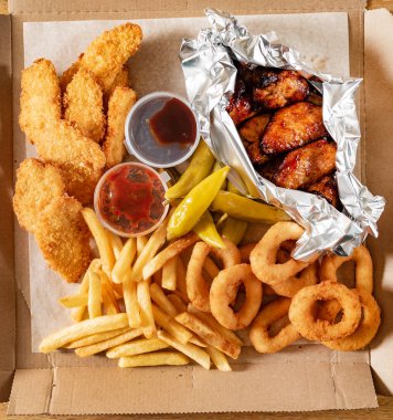 kutusunda, taze abur cubur yakın çekim