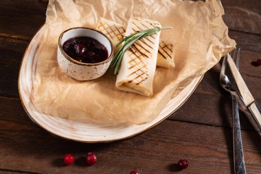 tortilla şal soslu, yakın çekim