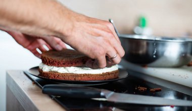 lezzetli pasta yapma Şef yakın çekim