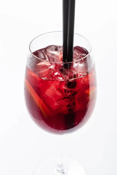 Cocktail Verão Com Frutas Close — Fotografia de Stock