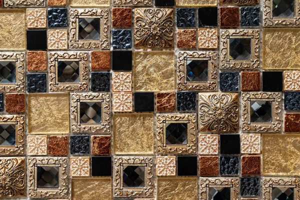 Golden Tile Background Close — Stock Photo, Image