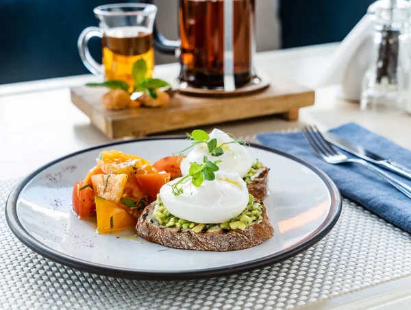 Frukost Caféet Närbild — Stockfoto