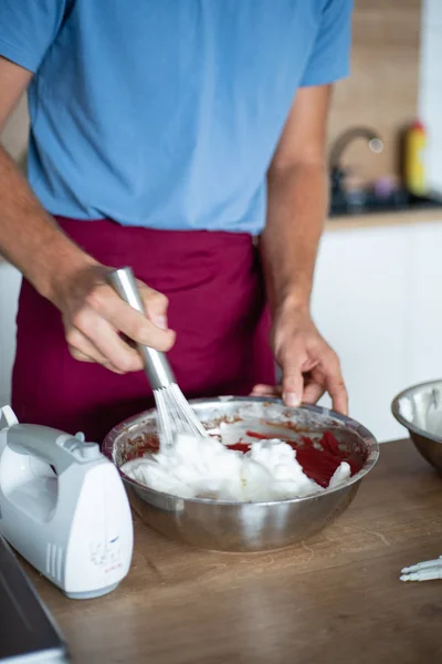Chef Making Cake Vicino — Foto Stock