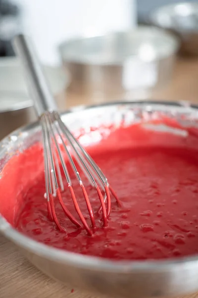 Chef Kok Maken Van Cake Close — Stockfoto