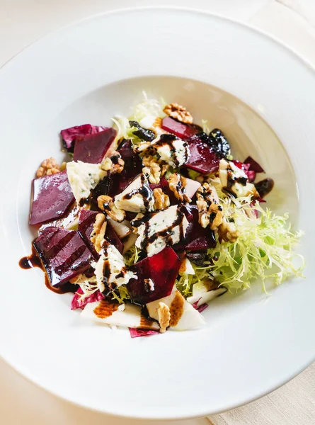 Beetroot Salad Cheese Close — Stock Photo, Image