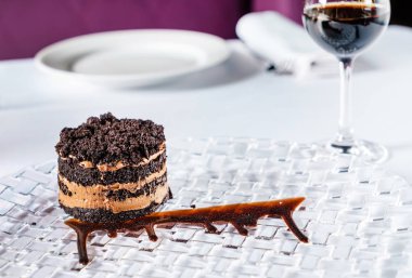 sherry, çikolatalı kek yakın çekim
