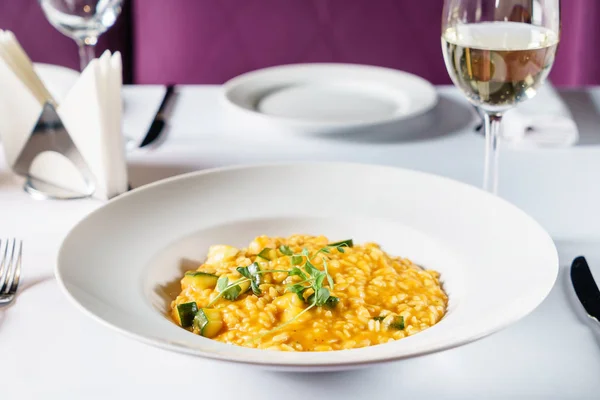 Pumpa Risotto Restaurangen Närbild — Stockfoto