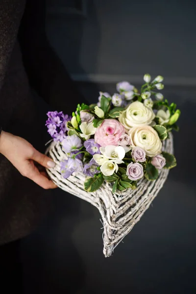 Nice Bouquet Hands Woman — Stock Photo, Image