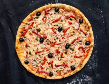Pizza zeytin, yakın çekim