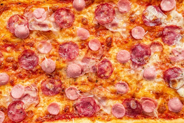 Große Familienpizza Aus Nächster Nähe — Stockfoto