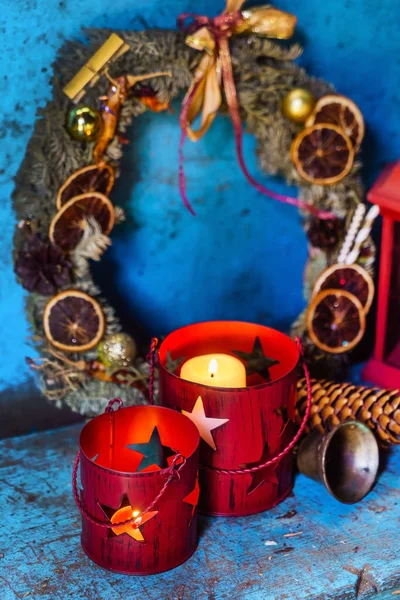 Velas Navidad Decoración Navideña —  Fotos de Stock