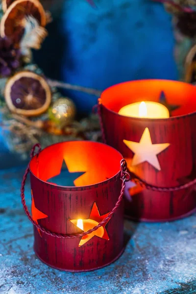 Velas Navidad Decoración Navideña —  Fotos de Stock