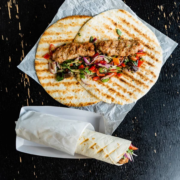 Ψητά Tortilla Wrap Εσωτερικη — Φωτογραφία Αρχείου