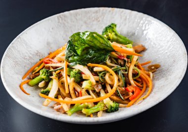 et ve sebze, erişte yakın çekim