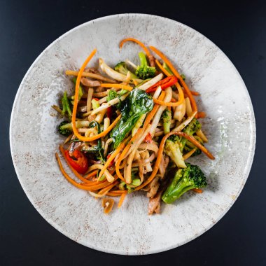 et ve sebze, erişte yakın çekim