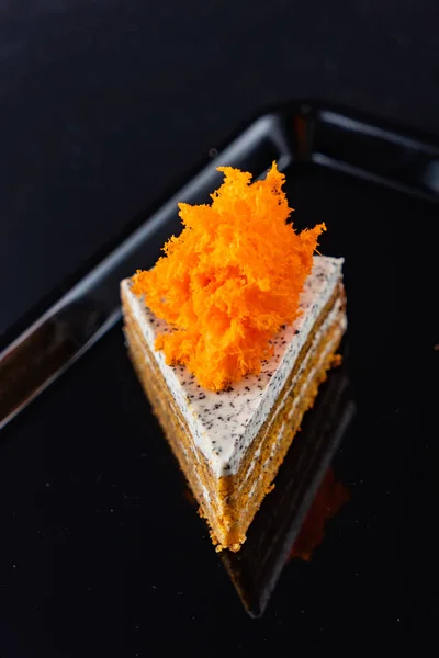 Carrot Cake Poppy Seeds Close — Stock Photo, Image