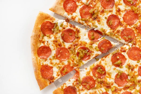 Pizza Salami Close — Stock Photo, Image