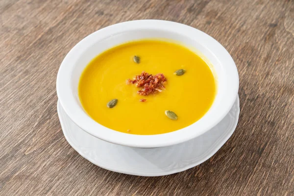 Sopa Crema Calabaza Cerca — Foto de Stock