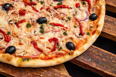 Pizza zeytin, yakın çekim