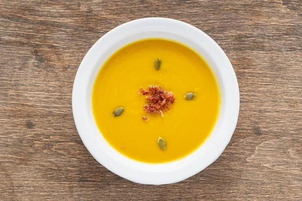 Kürbiscremesuppe Aus Nächster Nähe — Stockfoto