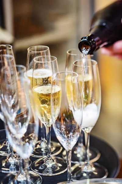 Бокалы Шампанского Столе — стоковое фото