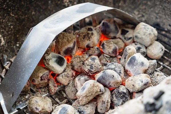 Antecedentes Queima Carvão Quente — Fotografia de Stock