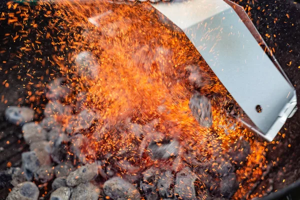 Background Burning Hot Coal — Stock Photo, Image