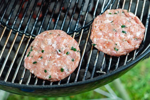 Escalopes Grillées Pour Hamburgers Gros Plan — Photo